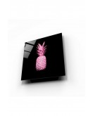 Pembe Ananas Cam Tablo 50x50 Cm