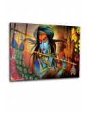 Modern Tablo Lord Krishna Cam Tablo 50 X 70 Çok Renkli