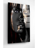 Golden Black Women Cam Tablo 50x70