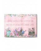 Motto Söz Mutluluk Hayaller | Kelimeler Temalı Cam Tablo | 50x70 Cm