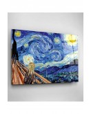 Digi-art Yıldızlı Gece Vincent Van Gogh Cam Tablo 70x110