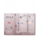 Çiçek Ve Kuşlar Love Heart Dream| Hayvan Temalı Cam Tablo | 50x70 Cm