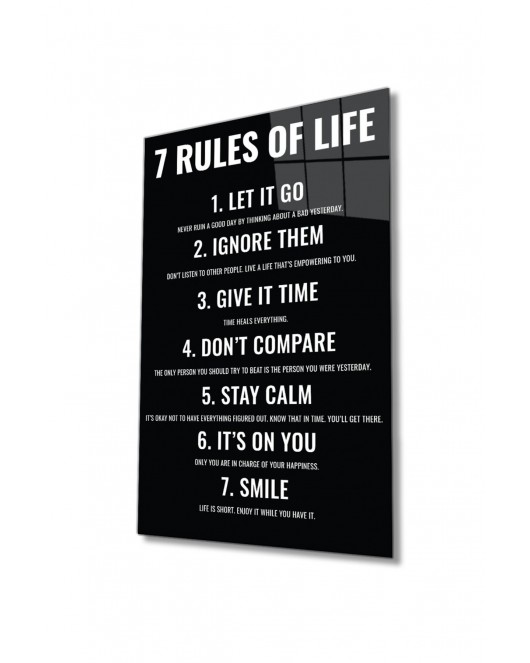 7 Rules Of Life Hayatın 7 Kuralı Ev Ve Ofis Duvar Dekoru