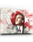 Mustafa Kemal Atatürk Sanatsal Cam Tablo