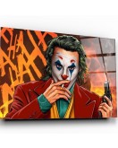 Sigara İçen Joker Sanatsal Cam Tablo