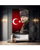 Türk Bayrağı Atatürk Cam Tablo