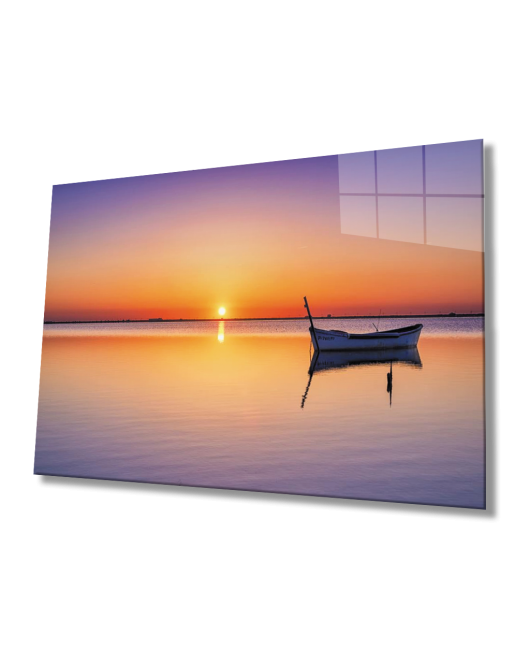 Gün Batımı Manzarası Kayık Sunset Landscape Kayak Table