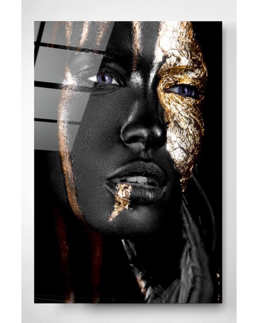 Golden Black Women Cam Tablo 50x70