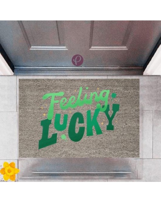 Kapı Önü Paspası Dekoratif Dijital Baskı Feeling Lucky P-2360