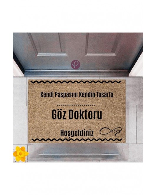 Kapı Önü Paspası Dekoratif Dijital Baskı Göz Doktoru P-2518