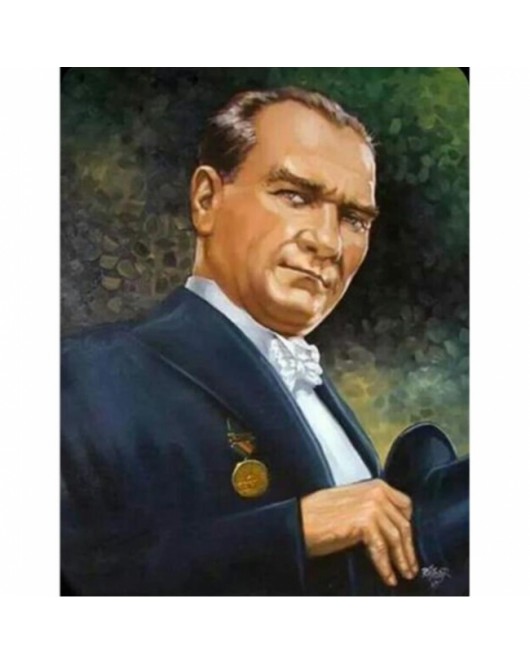 Kanvas Atatürk Porte Sayılarla Boyama Seti Rulo