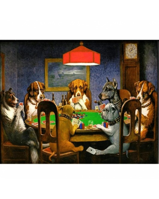 Kanvas Dog Poker Sayılarla Boyama Seti Rulo