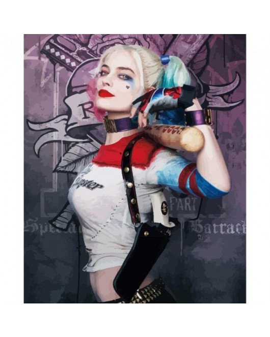 Kanvas Harley Quinn 2 Sayılarla Boyama Seti Kasnaklı