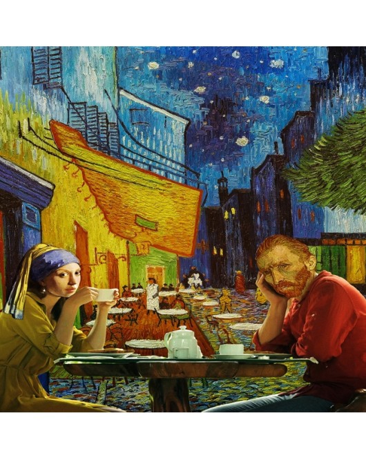 Kanvas İnce Küpeli Kız ve Gogh Sayılarla Boyama Seti Rulo