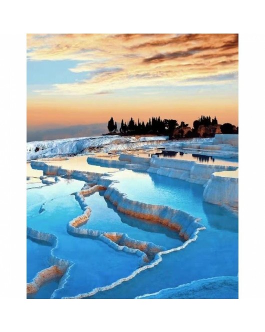 Kanvas Pamukkale Sayılarla Boyama Seti Kasnaklı