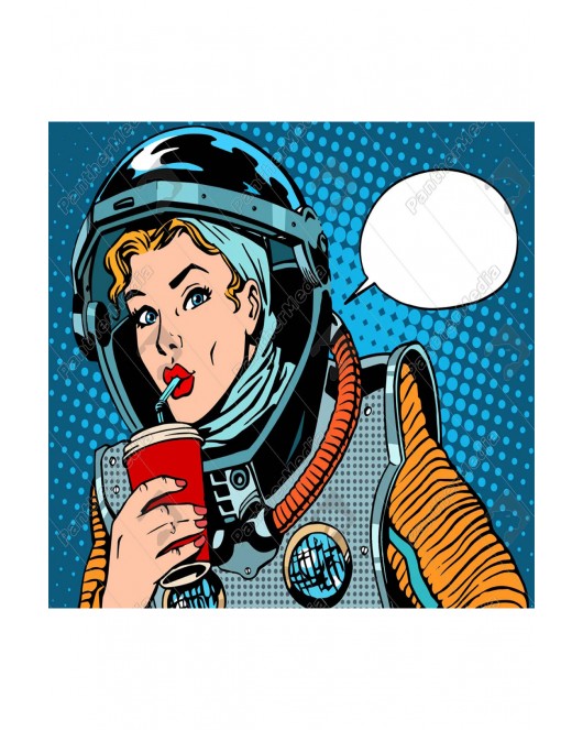 Kanvas Popart Astronot Sayılarla Boyama Seti Rulo