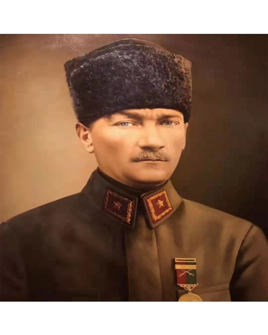 Kanvas Ulu Önder Atatürk Sayılarla Boyama Seti Kasnaklı