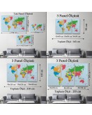 Dünya Haritası Dekoratif Kanvas Tablo 1050