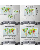 Dünya Haritası Dekoratif Kanvas Tablo 1066