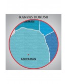 Adıyaman İli ve İlçeler Haritası Dekoratif Kanvas Tablo 1249