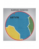 Artvin İli ve İlçeler Haritası Dekoratif Kanvas Tablo 1274