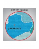 Çanakkale İli ve İlçeler Haritası Dekoratif Kanvas Tablo 1311