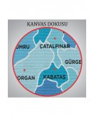 Ordu İli ve İlçeler Haritası Dekoratif Kanvas Tablo 1435