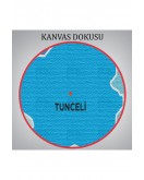 Tunceli İli ve İlçeler Haritası Dekoratif Kanvas Tablo 1474