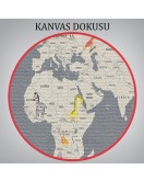 Çocuk Odası İçin Dekoratif Dünya Haritası Kanvas Duvar Tablosu-3698