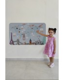 Eğitici Dünya Haritası Dünya Atlası Çocuk ve Bebek Odası Duvar Sticker -60x105-3820