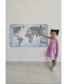 Ülke Adlı Eğitici Dünya Haritası Dünya Atlası Çocuk ve Bebek Odası Duvar Sticker -60x105-3823