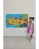 Eğitici ve Öğretici Cocuk Odası Türkiye Haritası Duvar Sticker-60x105-3871