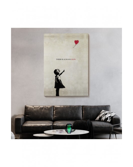 Banksy Kırmızı Balonlu Kız Dekoratif Modern Kanvas Tablo-4962