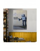 Banksy Graffiti Yapan Robot Kanvas Tablo-4966