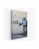 Banksy Graffiti Yapan Robot Kanvas Tablo-4966