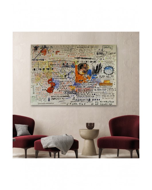 Jean Michel Basquiat'in 50 cent Piece İsimli Eseri Kanvas Tablo-5017