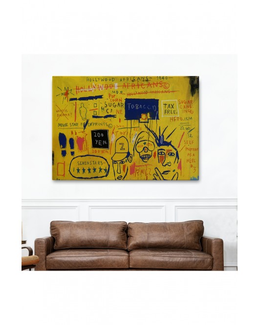 Jean Michel Basquiat, Hollywood Africans 1983 Kanvas Tablo-5058