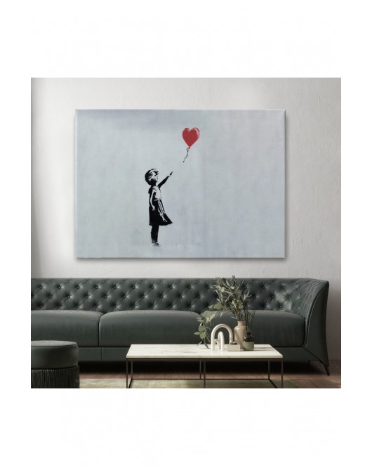 Banksy Kırmızı Balonu Uçup Giden Kız Kanvas Tablosu-5059