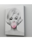 Marilyn Monroe Pembe Kabarcık Sakızlı Dekoratif Kanvas Tablo-5108-3