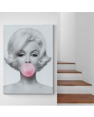 Marilyn Monroe Pembe Kabarcık Sakızlı Dekoratif Kanvas Tablo-5108-3