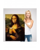 Bira İçme Mona Lisa Kanvas Tablo, Olağandışı Mona Lisa Kanvas Tablo-5219