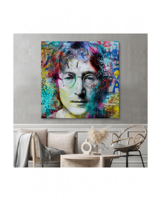 John Lennon Sokak Sanatı Kanvas Tablo Street Art-5890