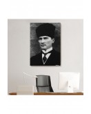 Atatürk Portre Tablosu Mustafa Kemal Atatürk Dikdörtgen Dekoratif Kanvas Tablo-CJ-60