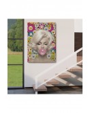 Marilyn Monroe Pembe Balon Duvar Tablosu-6217