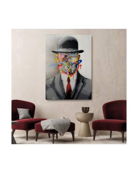 Rene Magritte Ünlü Resim “İnsanın Oğlu” Graffiti Pop Art Tablosu-6316