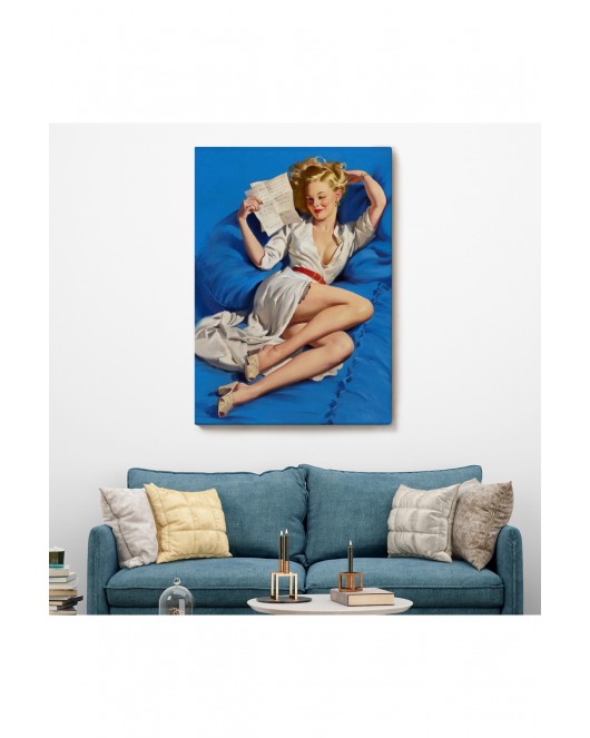 Gil Elvgren Pin-up Aşk Mektubu Duvar Tablosu-6449