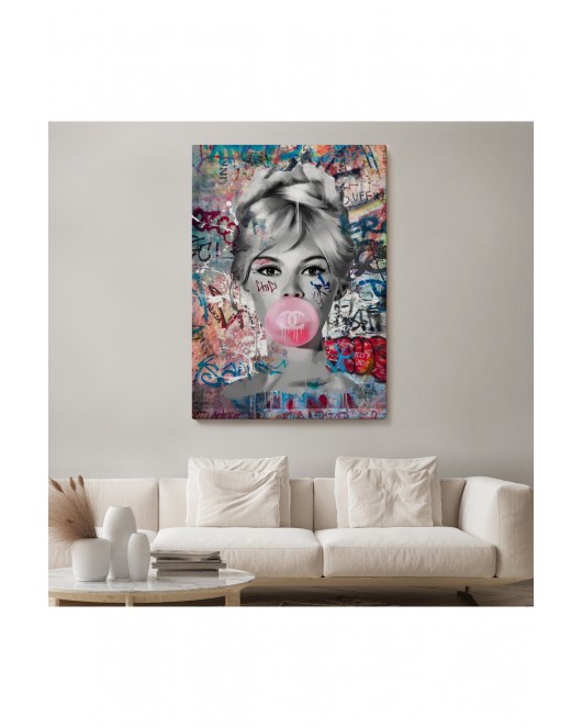 Brigitte Bardot Graffiti Pop Art Duvar Tablosu-6469