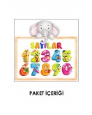 Eğitici Filli Sayılar Çocuk Odası Duvar Sticker