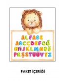 Eğitici Aslanlı Alfabe Çocuk Odası Duvar Sticker