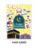 Ramazan Ayı Temalı Süsleme, Kabe Ve Ramazan Figürleri Cam Duvar Sticker